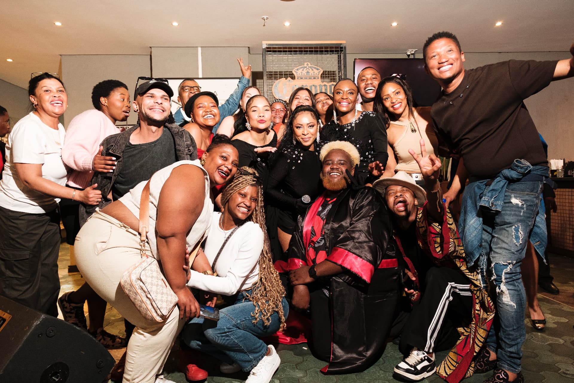 Guests and Jamali celebrating after the show