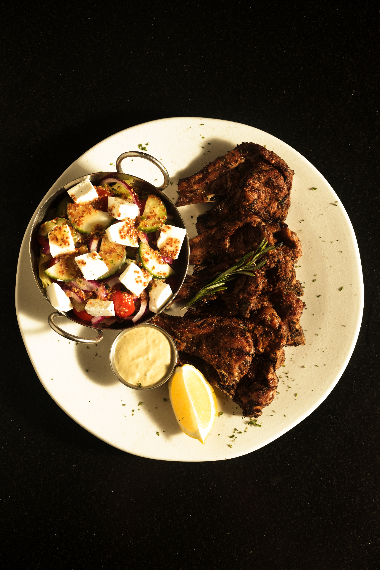 Lamb Chops & Greek Salad
